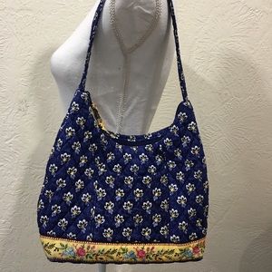 Vera Bradley blue yellow floral shoulder purse